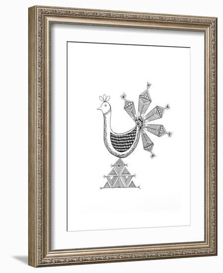 Bird Peacock 1-Neeti Goswami-Framed Art Print