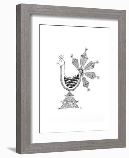 Bird Peacock 1-Neeti Goswami-Framed Art Print