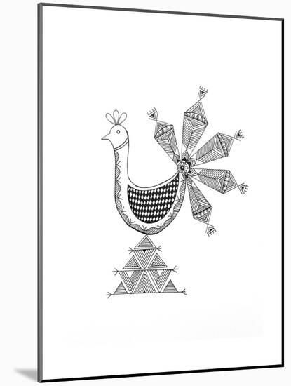 Bird Peacock 1-Neeti Goswami-Mounted Art Print