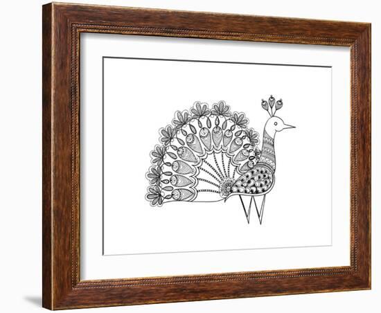 Bird Peacock 2-Neeti Goswami-Framed Art Print