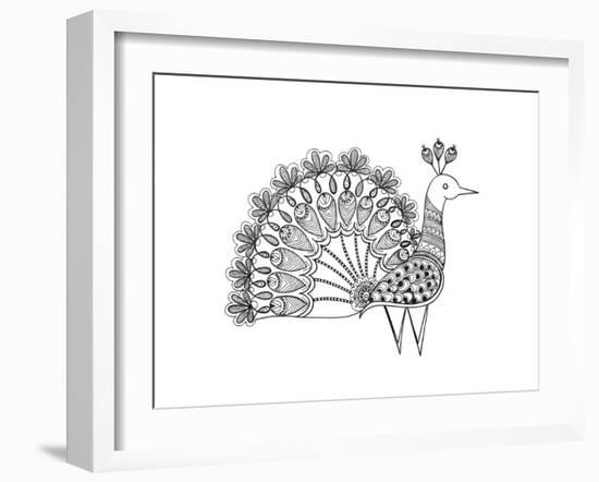 Bird Peacock 2-Neeti Goswami-Framed Art Print