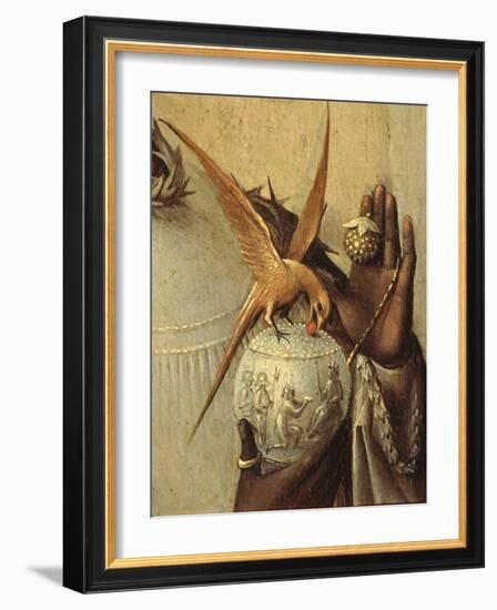 Bird Perching on Jewelled Globe, from Adoration of the Magi, Tripytch, C.1495-Hieronymus Bosch-Framed Giclee Print