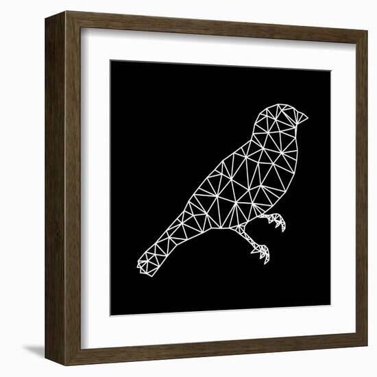 Bird Polygon Black-NaxArt-Framed Art Print