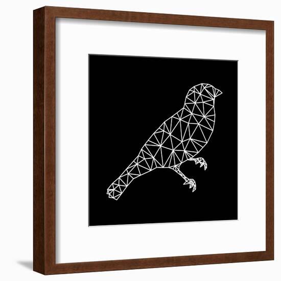 Bird Polygon Black-NaxArt-Framed Art Print