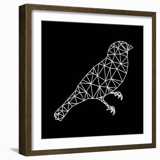 Bird Polygon Black-NaxArt-Framed Art Print