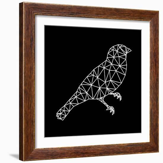 Bird Polygon Black-NaxArt-Framed Art Print