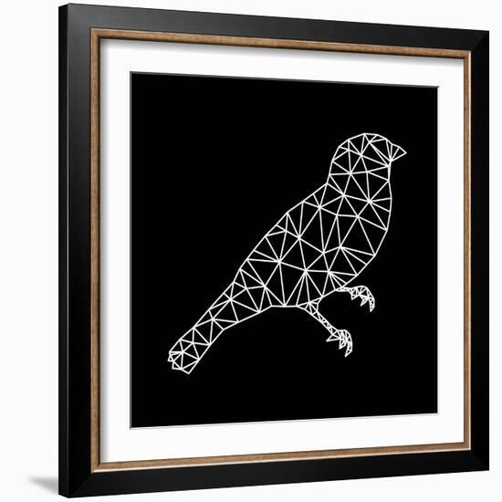 Bird Polygon Black-NaxArt-Framed Art Print