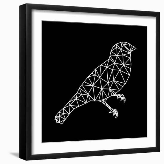 Bird Polygon Black-NaxArt-Framed Art Print