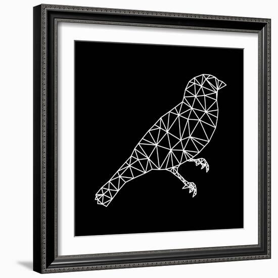 Bird Polygon Black-NaxArt-Framed Art Print