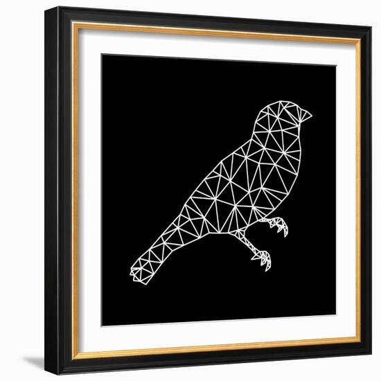 Bird Polygon Black-NaxArt-Framed Art Print