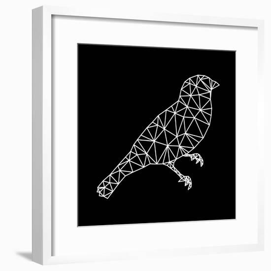 Bird Polygon Black-NaxArt-Framed Premium Giclee Print