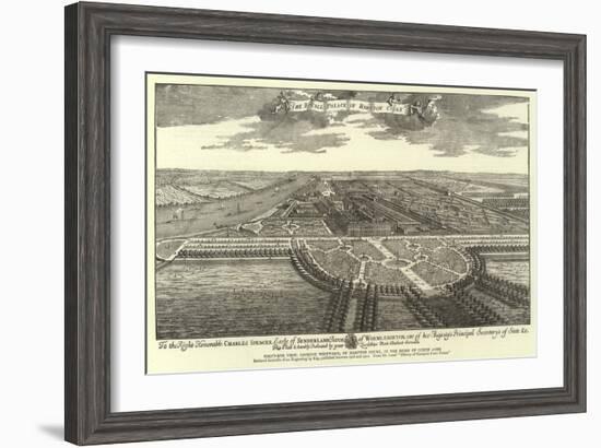 Bird'S-Eye View, Looking Westward, of Hampton Court, in the Reign of Queen Anne-null-Framed Giclee Print