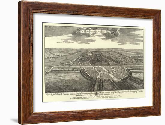 Bird'S-Eye View, Looking Westward, of Hampton Court, in the Reign of Queen Anne-null-Framed Giclee Print