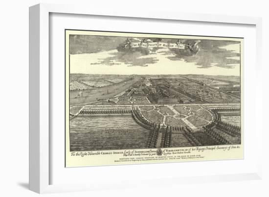 Bird'S-Eye View, Looking Westward, of Hampton Court, in the Reign of Queen Anne-null-Framed Giclee Print