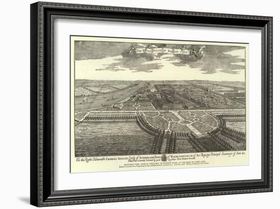 Bird'S-Eye View, Looking Westward, of Hampton Court, in the Reign of Queen Anne-null-Framed Giclee Print