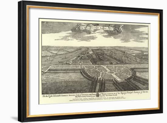 Bird'S-Eye View, Looking Westward, of Hampton Court, in the Reign of Queen Anne-null-Framed Giclee Print