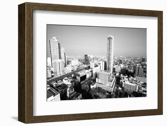 Bird's-Eye View of Bangkok, Thailand (Black and White Photo)-De Visu-Framed Photographic Print