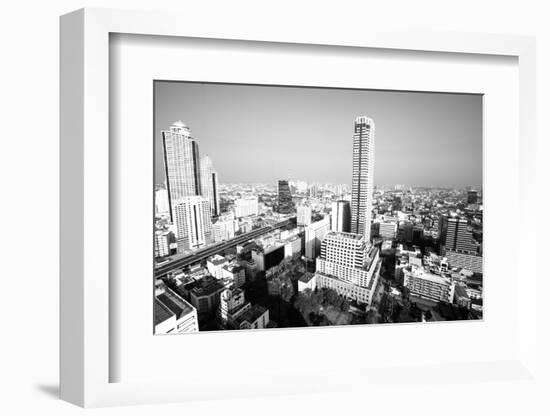 Bird's-Eye View of Bangkok, Thailand (Black and White Photo)-De Visu-Framed Photographic Print