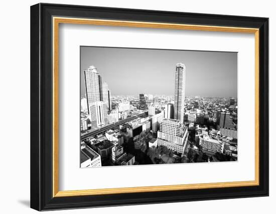 Bird's-Eye View of Bangkok, Thailand (Black and White Photo)-De Visu-Framed Photographic Print