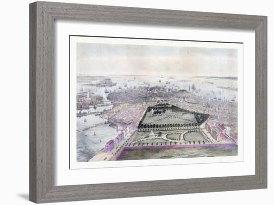 Bird's Eye View of Boston Drawn from Nature and on Stone, Circa 1850, USA, America-John Bachmann-Framed Giclee Print