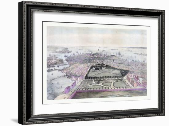 Bird's Eye View of Boston Drawn from Nature and on Stone, Circa 1850, USA, America-John Bachmann-Framed Giclee Print