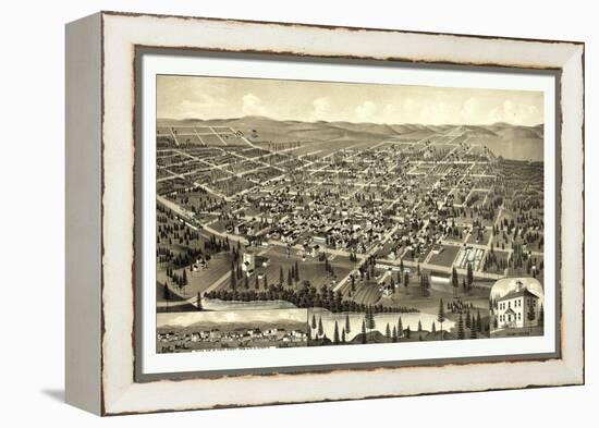 Bird's Eye View of Cheney, Wash. Ter., County Seat of Spokane County. 1884, USA, America-null-Framed Premier Image Canvas