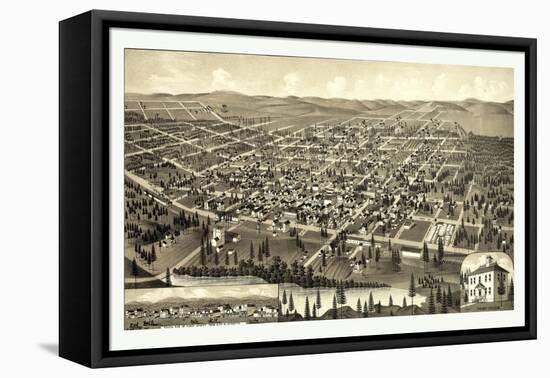 Bird's Eye View of Cheney, Wash. Ter., County Seat of Spokane County. 1884, USA, America-null-Framed Premier Image Canvas