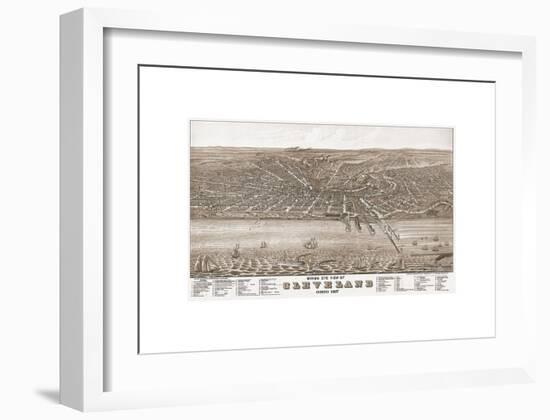 Bird’s Eye View of Cleveland, Ohio, 1877-A^ Ruger-Framed Giclee Print