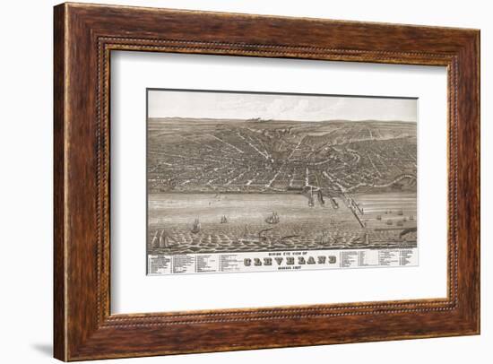 Bird’s Eye View of Cleveland, Ohio, 1877-A^ Ruger-Framed Art Print