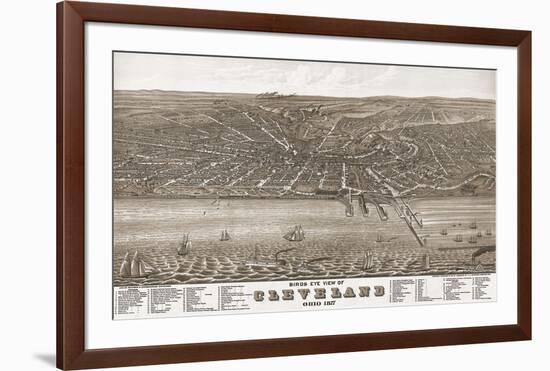 Bird’s Eye View of Cleveland, Ohio, 1877-A^ Ruger-Framed Art Print