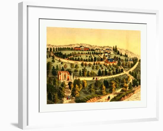 Bird's Eye View of George Washington's Mount Vernon Estate-null-Framed Giclee Print