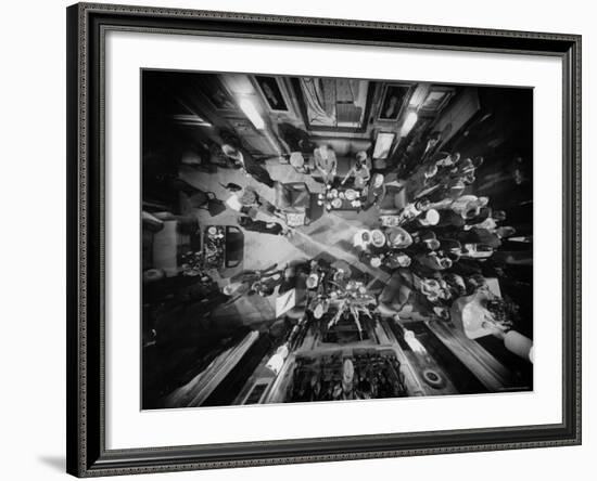 Bird's Eye View of Helena Rubinstein's Cocktail Party-Yale Joel-Framed Premium Photographic Print