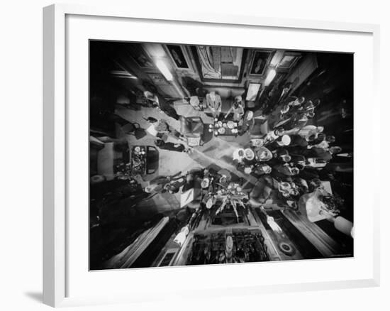 Bird's Eye View of Helena Rubinstein's Cocktail Party-Yale Joel-Framed Premium Photographic Print