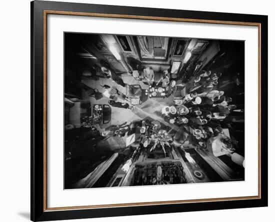 Bird's Eye View of Helena Rubinstein's Cocktail Party-Yale Joel-Framed Premium Photographic Print