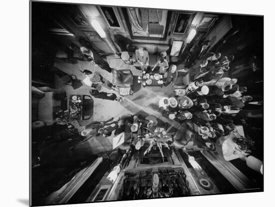 Bird's Eye View of Helena Rubinstein's Cocktail Party-Yale Joel-Mounted Premium Photographic Print