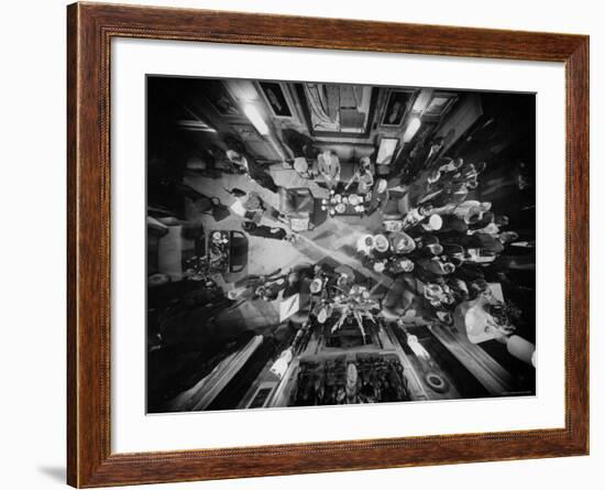 Bird's Eye View of Helena Rubinstein's Cocktail Party-Yale Joel-Framed Premium Photographic Print