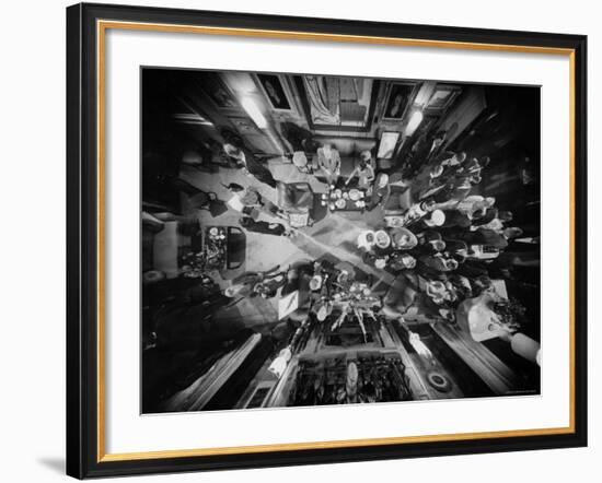 Bird's Eye View of Helena Rubinstein's Cocktail Party-Yale Joel-Framed Premium Photographic Print