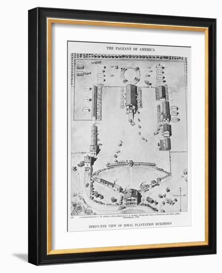 Bird's-Eye View of Ideal Plantation Buildings-American School-Framed Giclee Print