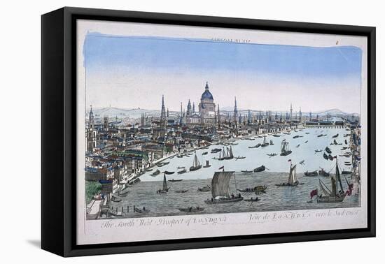Bird's-Eye View of London from Somerset Gardens, in the City of Westminster, 1760-null-Framed Premier Image Canvas