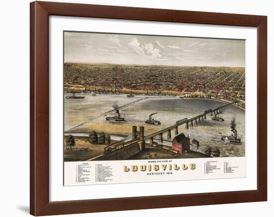 Bird’s Eye View of Louisville, Kentucky, 1876-A^ Ruger-Framed Giclee Print