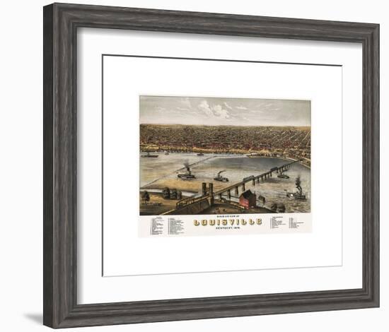 Bird’s Eye View of Louisville, Kentucky, 1876-A^ Ruger-Framed Giclee Print