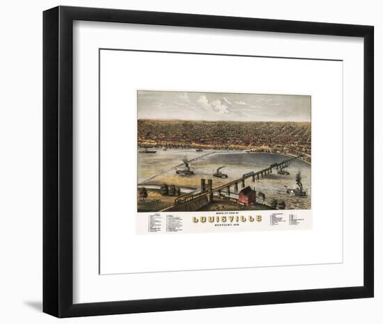 Bird’s Eye View of Louisville, Kentucky, 1876-A^ Ruger-Framed Giclee Print