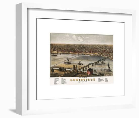 Bird’s Eye View of Louisville, Kentucky, 1876-A^ Ruger-Framed Giclee Print