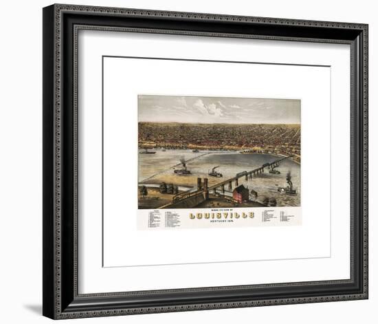 Bird’s Eye View of Louisville, Kentucky, 1876-A^ Ruger-Framed Giclee Print