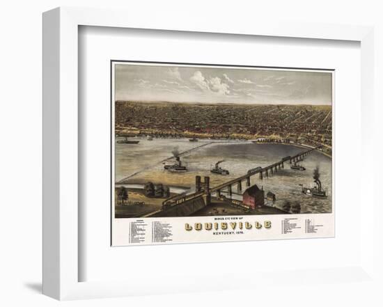 Bird’s Eye View of Louisville, Kentucky, 1876-A^ Ruger-Framed Art Print