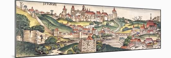 Bird's Eye View of Prague from the Nuremberg Chronicle by Hartmann Schedel 1493-null-Mounted Giclee Print