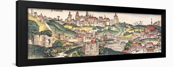 Bird's Eye View of Prague from the Nuremberg Chronicle by Hartmann Schedel 1493-null-Framed Giclee Print