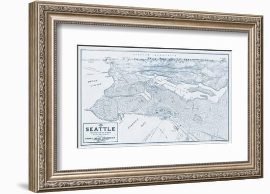 Bird’s Eye View of Seattle, Washington, 1925-Edward C^ Poland-Framed Giclee Print