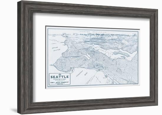 Bird’s Eye View of Seattle, Washington, 1925-Edward C^ Poland-Framed Giclee Print