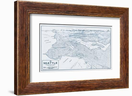 Bird’s Eye View of Seattle, Washington, 1925-Edward C^ Poland-Framed Giclee Print